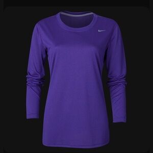 Nike Women's Vibrant Purple Long Sleeve Tee dri fit L